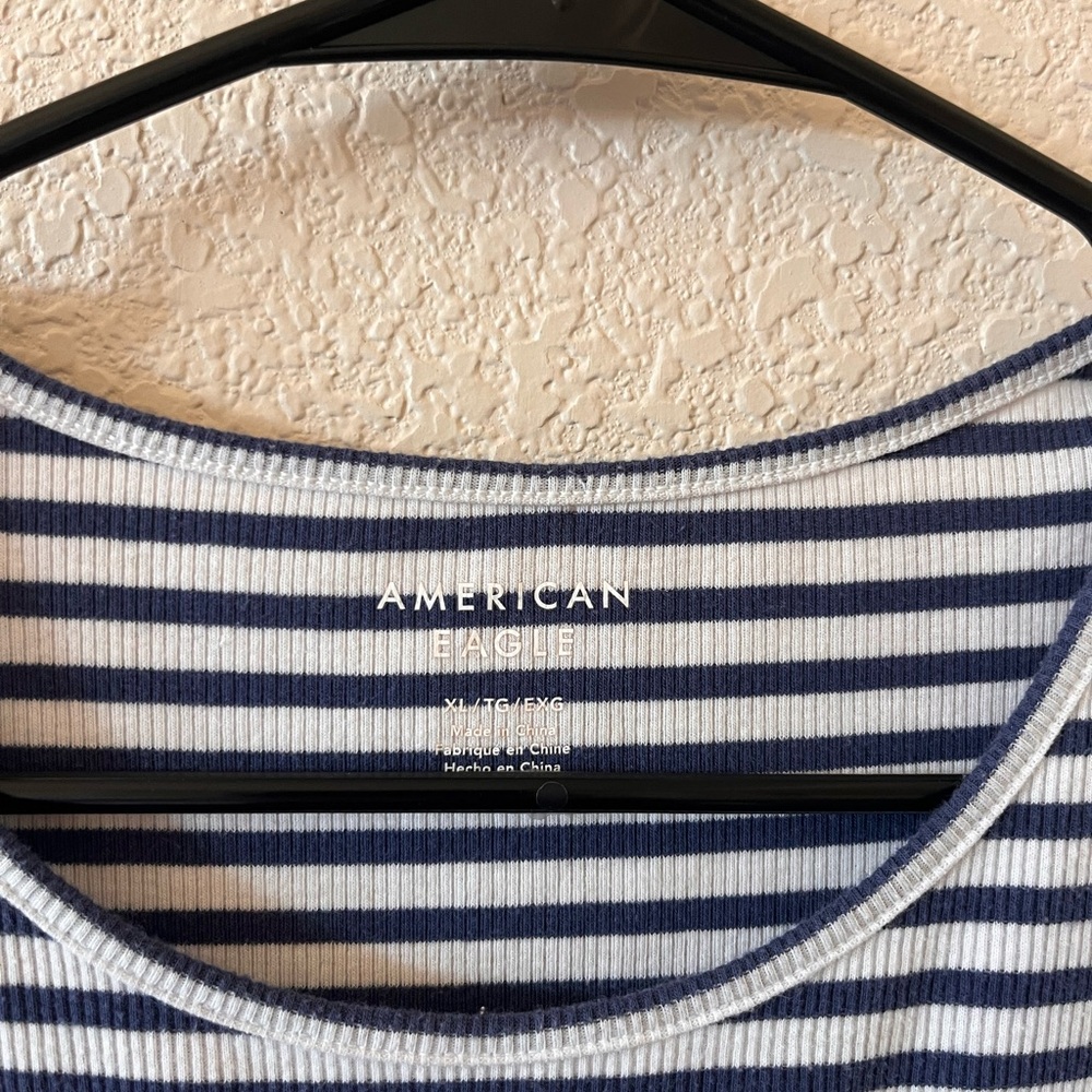American Eagle Striped Short Sleeve Tee - Navy and White - Picture 3 of 7